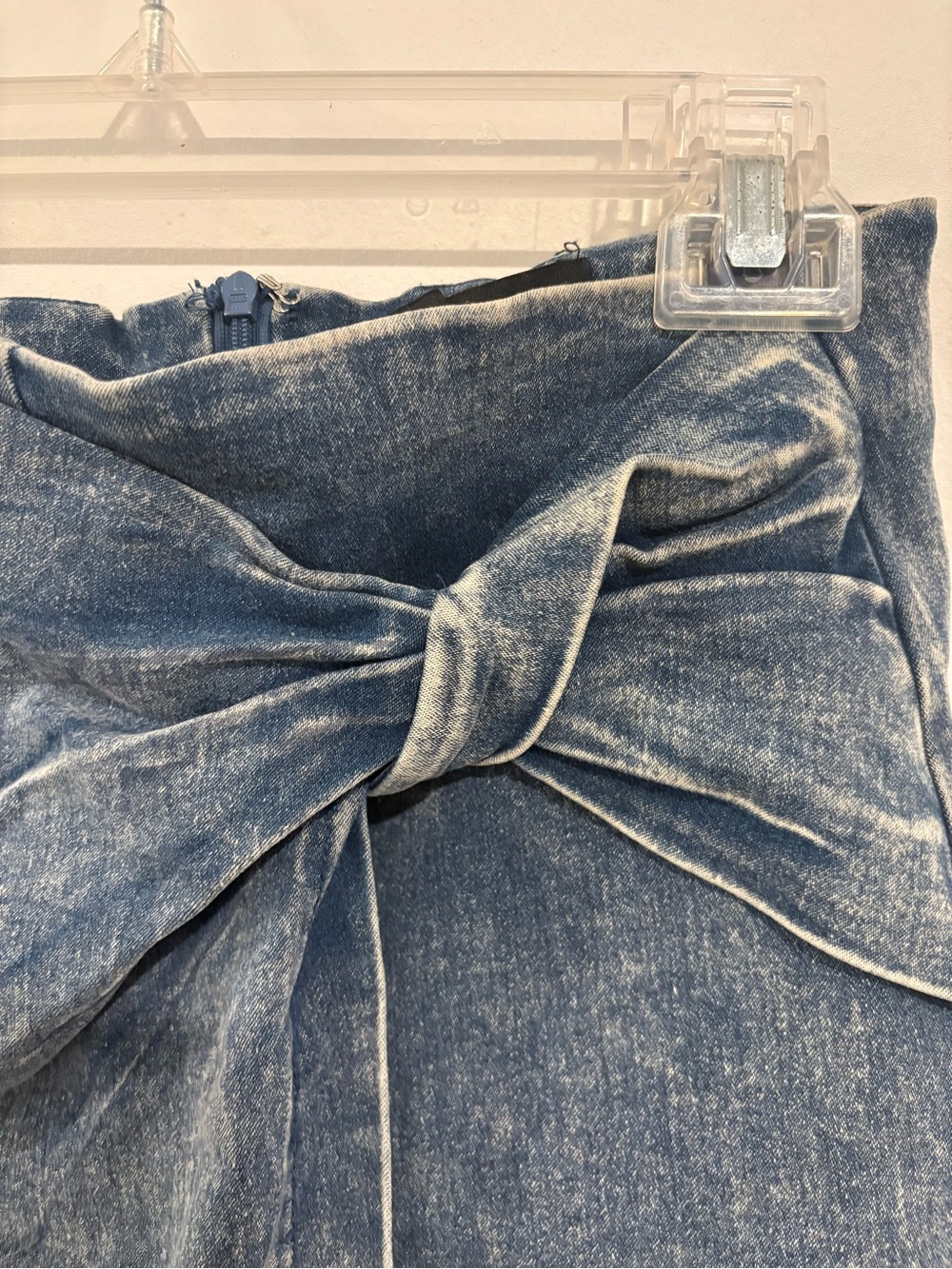 Flying Tomato Denim Wrap Skort Acid Wash Bow Front Size Medium - Picture 4 of 6